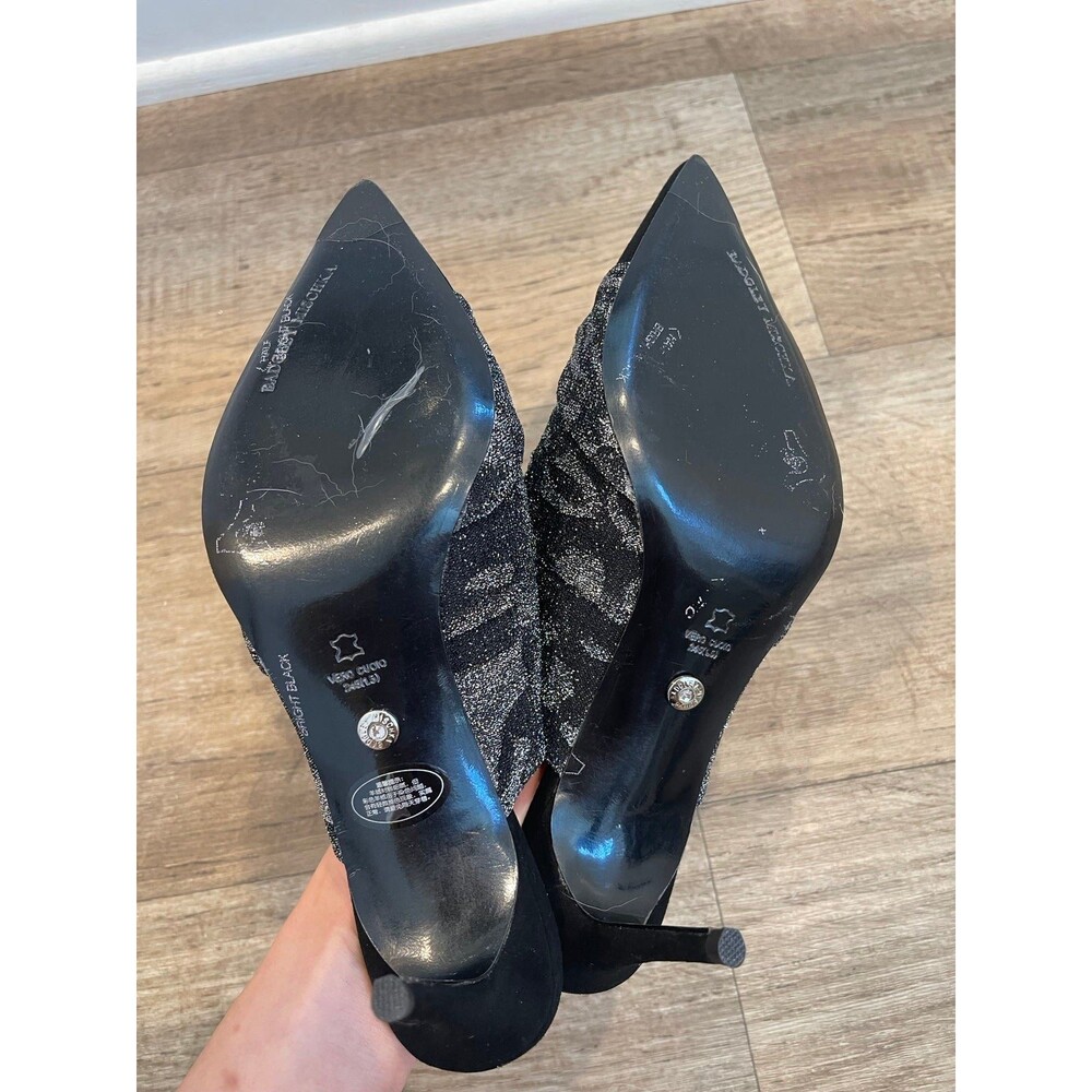 Badgley Mischka Mule black&silver About 2.4in Suitable for 8-8.5 - Picture 4 of 4